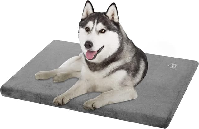 Detalle de EMPSIGN Large Washable Dog Mattress with Waterproof Liner (Reversible) Grey, 89x56x7.5cm