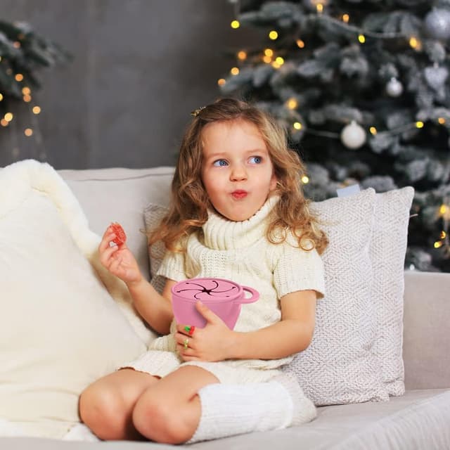 Thumbnail 6 de Vicloon Tasse à collation en silicone pliable (boîte à goûter avec couvercle et poignées), sans BPA