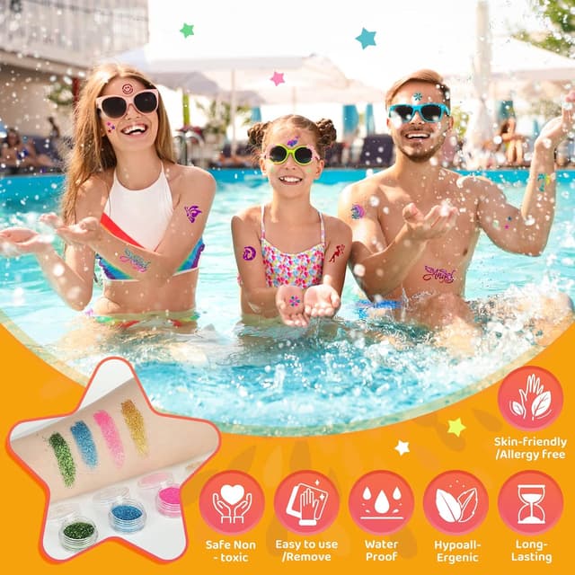 Thumbnail 2 de Bledras Temporary Glitter Tattoo 30 Colori Kit