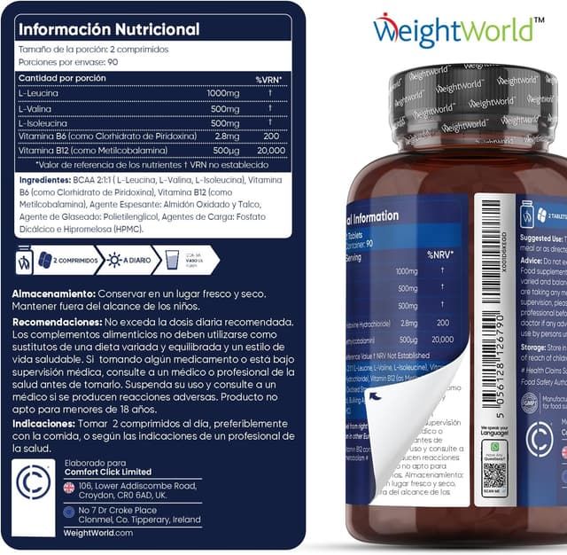 Thumbnail 2 de BCAA 2:1:1 2000mg - Aminoácidos Esenciales Veganos 💪