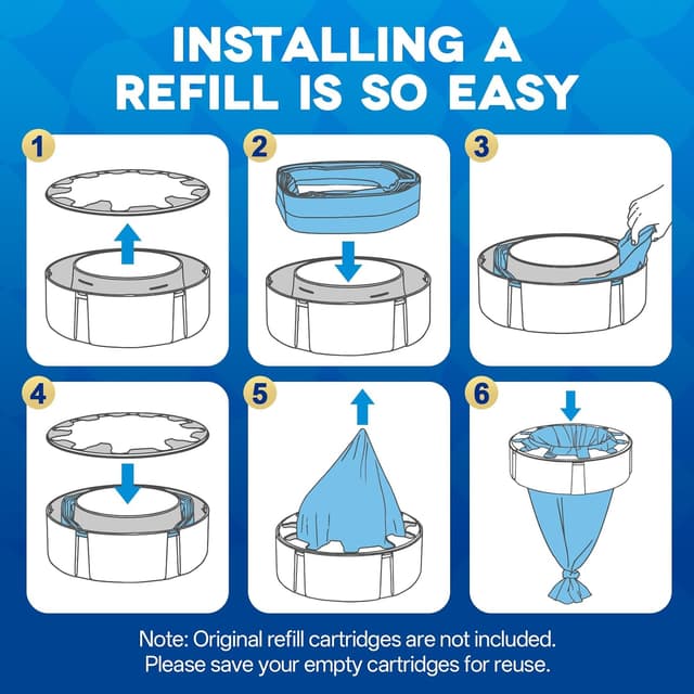 Detalle de 8 Pack Nappy Bin Refills (10M Extra Long) with Lavender Scent – Compatible with Tommee Tippee Sangenic & Sangenic-style systems