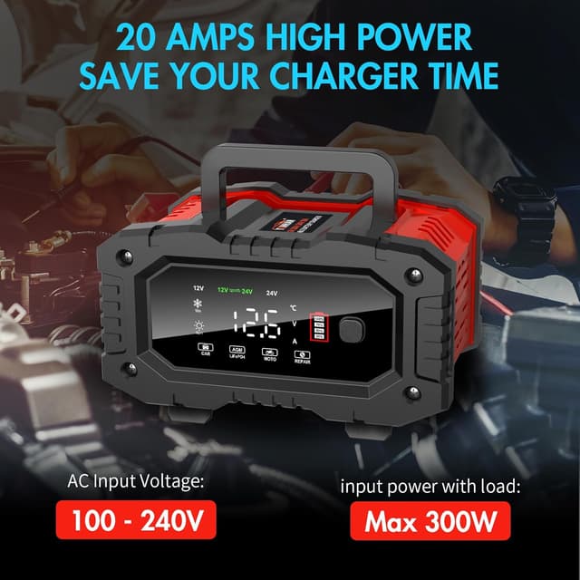 Thumbnail 2 de YONHAN Battery Charger 20A 12V/24V automotive battery charger