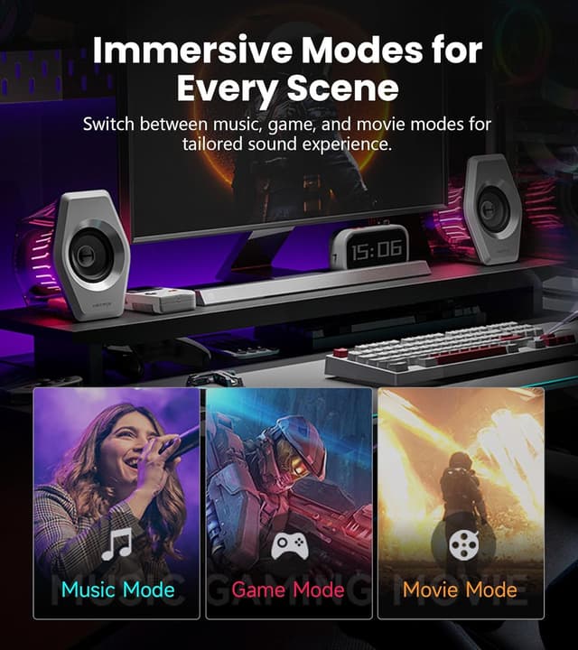 Thumbnail 6 de Edifier G2000 Pro Bluetooth Computer-Lautsprecher mit 7.1 Virtual Surround, RGB und USB/AUX (Weiß)