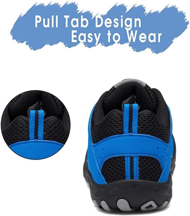 Detalle de Mishansha Jungen Mädchen Wanderschuhe mit Klettverschluss – rutschfeste, flexible Walkingschuhe (Gr. 24–38)
