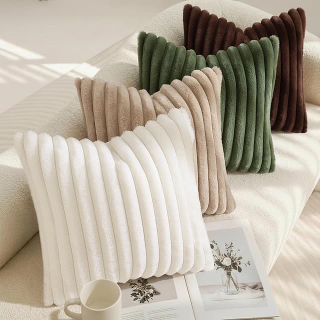 Thumbnail 2 de decorUhome Faux Fur Spring 20x20 Pillow Covers set