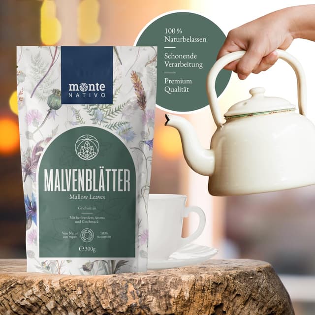 Detalle de Malventee Monte Nativo (300 g) – lose Malvenblätter, schonend getrocknet, ohne Zusatzstoffe