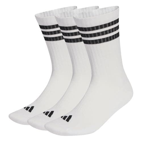 Detalle 1 de adidas 3STRIPES CUSHIONED Crew Socks (pack de 3) unisex, blanco/negro/negro, 40-42