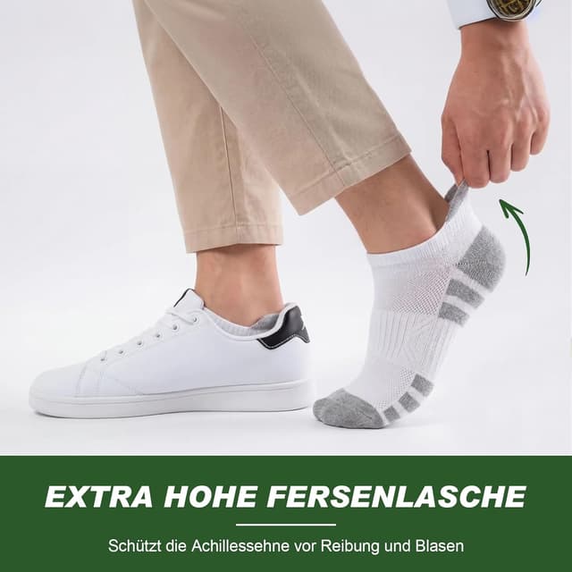 Detalle de Quoboquo lot de chaussettes de sport respirantes en coton (chaussettes courtes, antidérapantes)