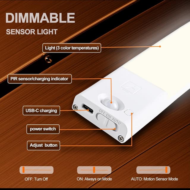 Detalle 2 de Voinee Care Under Cabinet Lights 4 pack