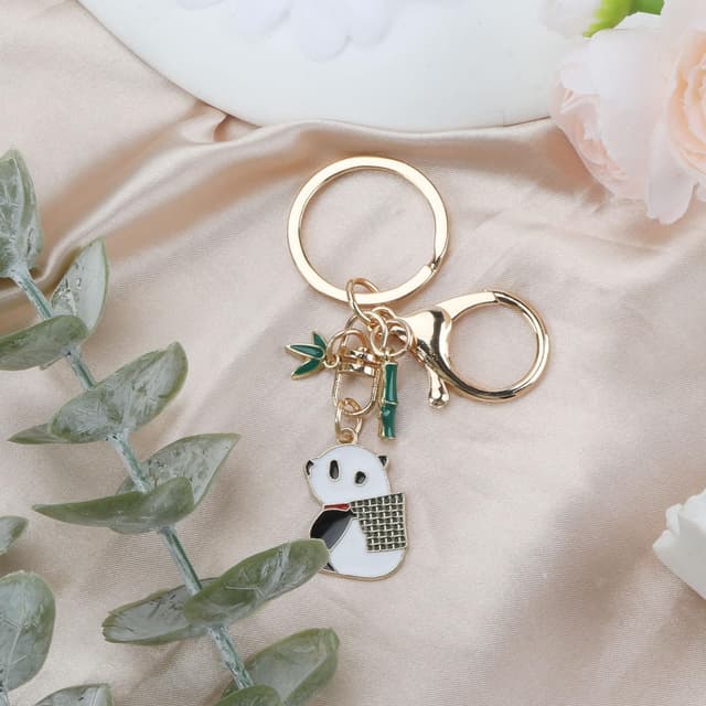 Detalle de Tranbath personalisierter Schlüsselanhänger mit süßem Panda-Design – Geschenk für Frauen & beste Freundin (Mama)