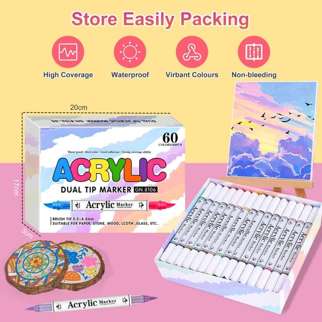 Thumbnail 1 de Gunsamg 60 Couleurs Feutre Acrylique