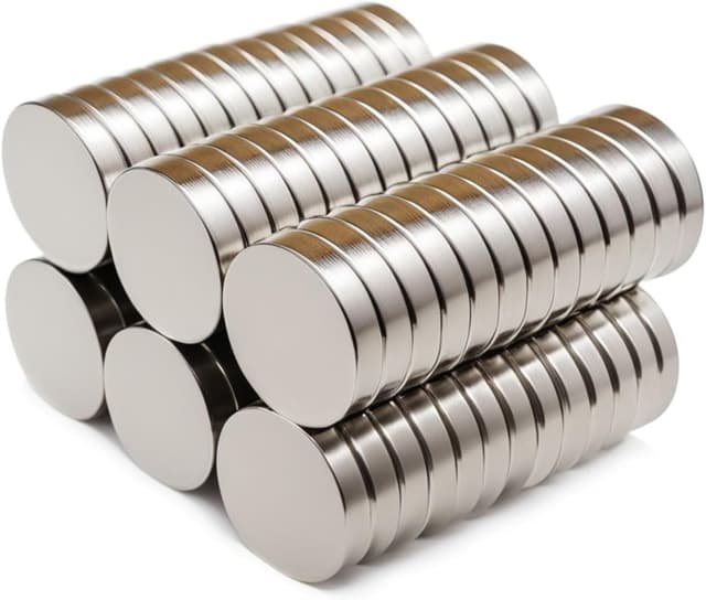 Detalle de Yizhet 50 Pack of 10 x 2 mm Neodymium magnets (small mini whiteboard, fridge & DIY) – white