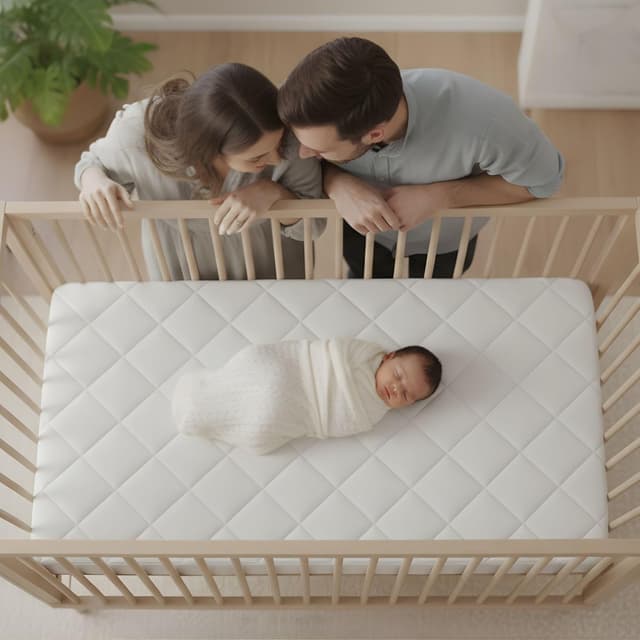 Detalle de Stubenwagen Baby Matratzen für Kinderwagen 50x100 cm – Oeko‑Tex Matraze mit waschbarem Bezug (Basic/Premium)