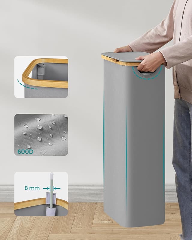 Thumbnail 6 de SONGMICS Cesto de Ropa 65 L estrecho