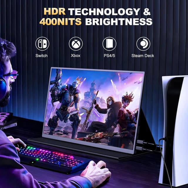 Detalle 2 de CUIUIC 18.5 Inch portable monitor 120Hz 1080p