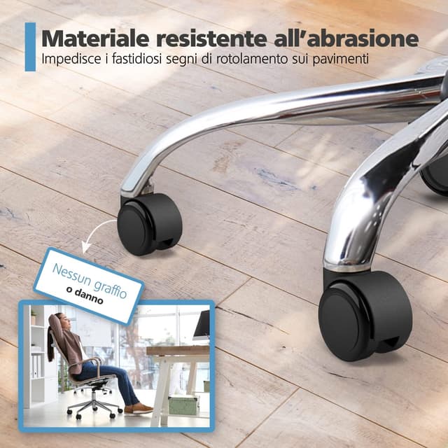 Detalle de RAVN HAMAN set di 5 ruote per sedie da ufficio, perno 11 mm x 22 mm