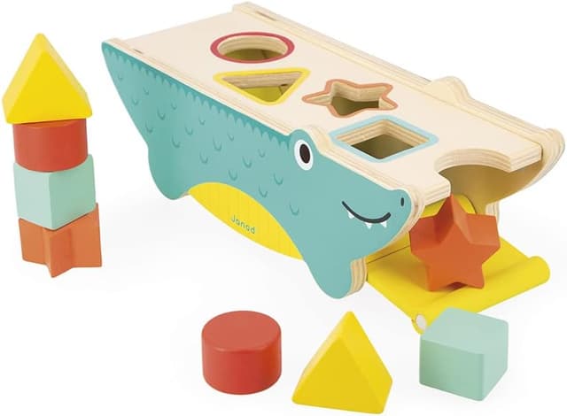 Detalle 2 de Boite à formes Croco Tropik Janod 12 mois