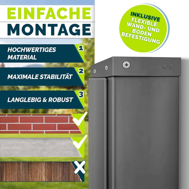 Detalle de tillvex® Seitenmarkise 180 x 400 cm ausziehbar – blickdicht mit Regencover und Wandhalterung