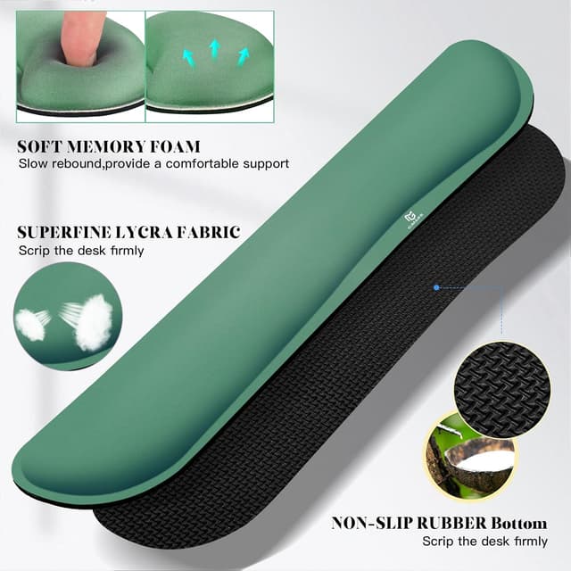 Thumbnail 5 de Gimars 3-in-1 XXL Gaming-Mauspad mit Gelkissen & Handballenauflage, 800 x 305 mm – Dunkelgrün