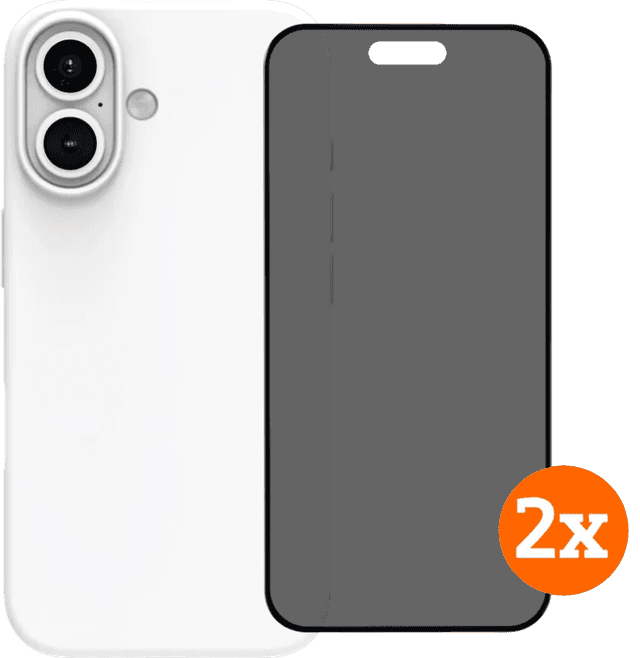 Imagen de BlueBuilt Backcover iPhone 16 Weiß + Panzerglas mit Blickschutzfilter Doppelpack en OfertitasTOP