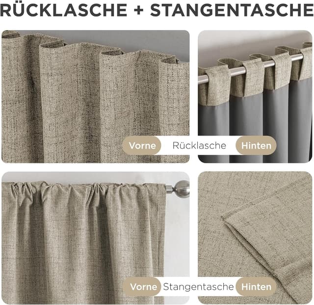 Thumbnail 2 de Joydeco 100% Lichtundurchlässige Vorhänge