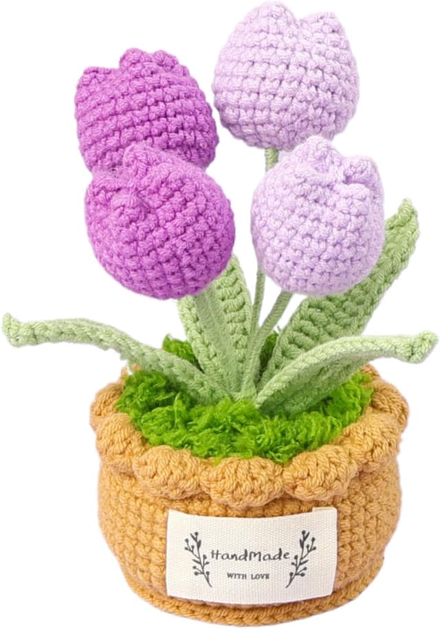 Thumbnail 6 de UniqKaliber Häkel-Tulpen fertiger Blumenstrauß