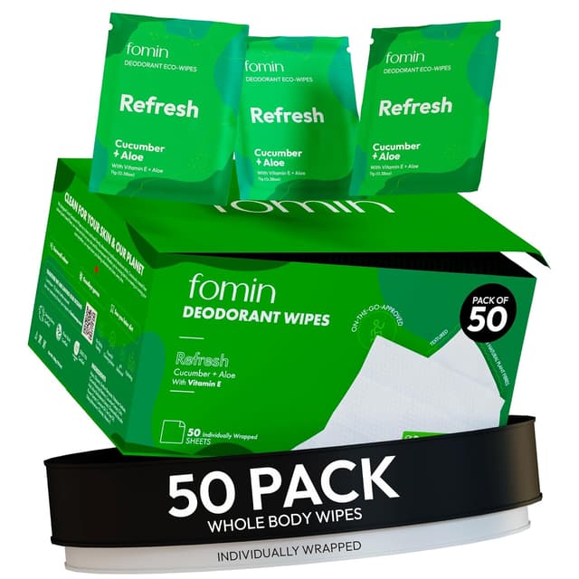 Thumbnail 6 de FOMIN Travel Deodorant Wipes 50 Count