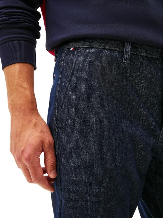 Detalle de Tommy Hilfiger Men’s Denton Brushed Marl Chino trousers (5-pocket, tapered fit)