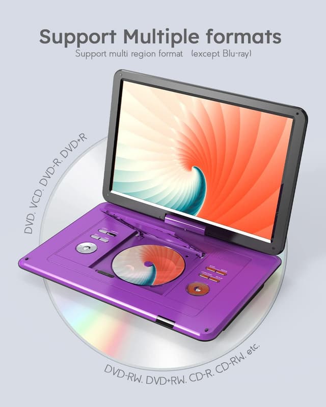 Thumbnail 3 de Boifun 17.5" Portable DVD Player with 15.6" HD Swivel Screen