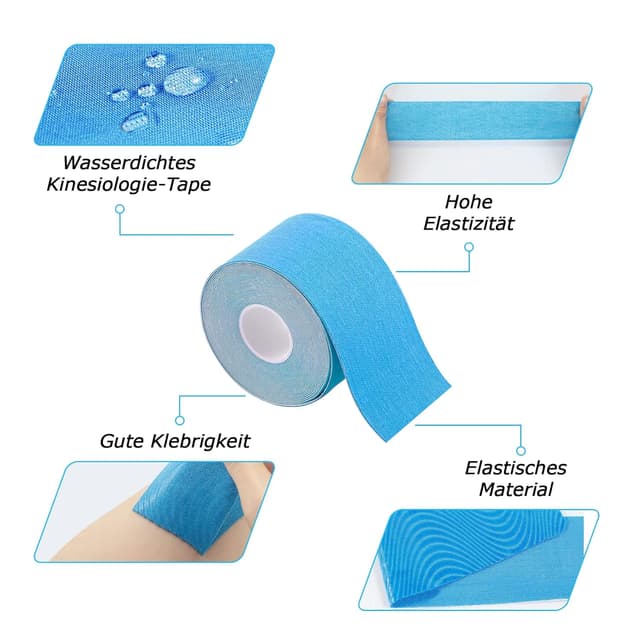 Detalle de Carehabi Nastro kinesiologico 5 m x 5 cm 3 rotoli