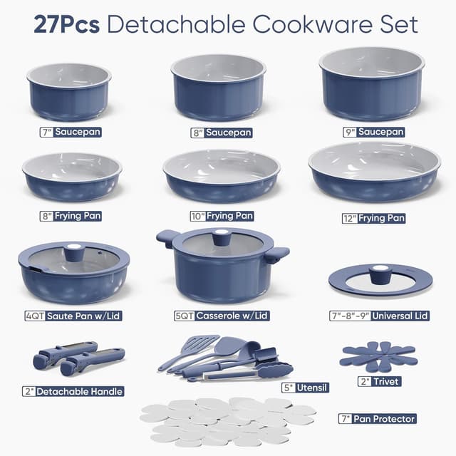 Detalle 2 de CAROTE 27pc Ceramic Cookware Set, Nonstick