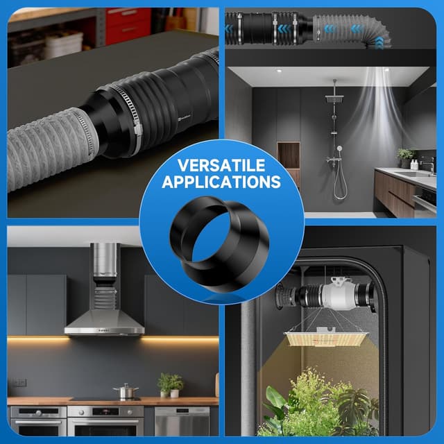 Thumbnail 6 de Hon&Guan riduttore tubo 200 mm a 150 mm in acciaio zincato per cappe, asciugatrice e grow tent