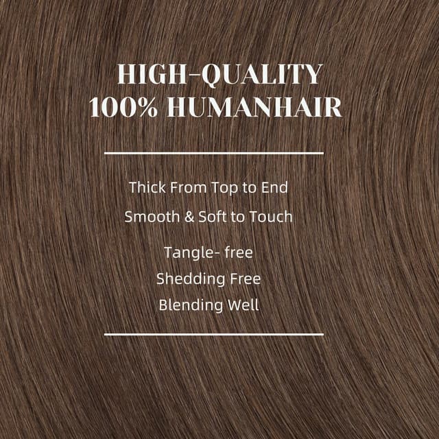 Detalle de Clip-in Echthaar-Extensions von GUDOZO (7 Stück, 45 cm, 120 g) – unsichtbare Skin-Weft-Befestigung