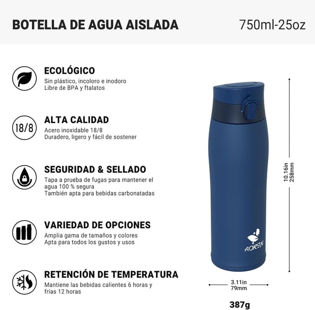 Thumbnail 2 de AORIN Botella Agua Acero Inoxidable 750 ml