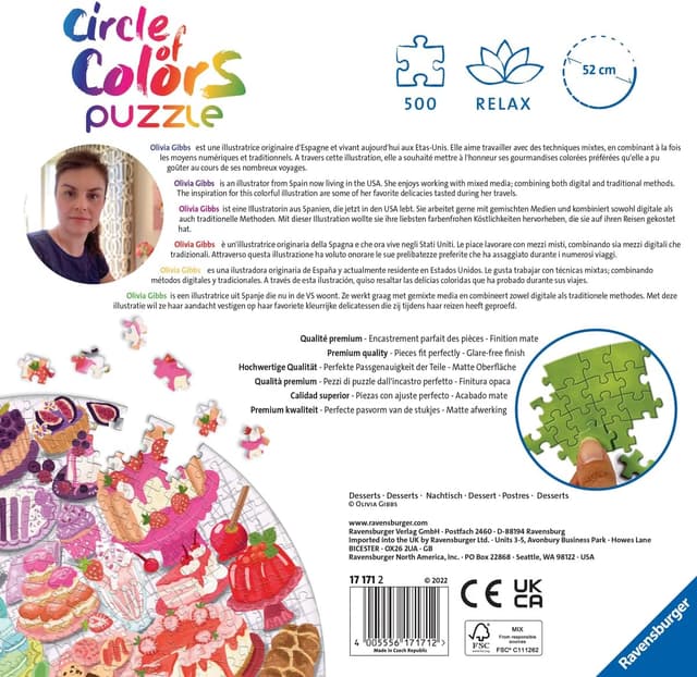 Detalle 2 de Ravensburger Puzzle rond 500 pièces 17171