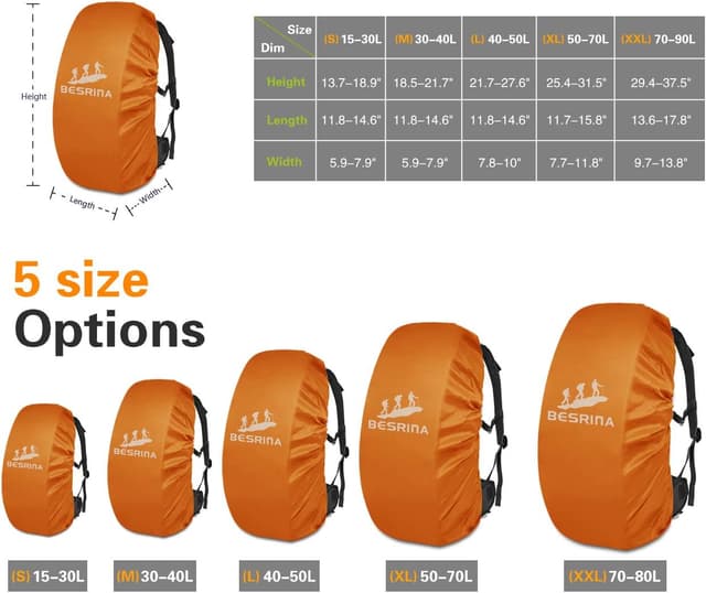 Detalle de Rain cover for rucksacks 15-90L