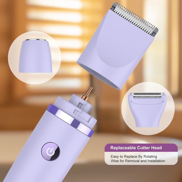 Thumbnail 6 de 3-in-1 IPX7 Waterproof Electric Razor Bikini Trimmer with Replaceable Heads (Face, Body & Detail)