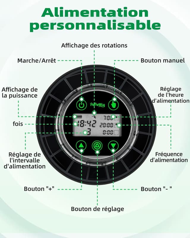 Thumbnail 3 de Papettly Distributeur automatique nourriture poisson avec minuterie 🐟