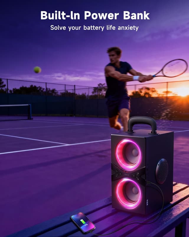 Thumbnail 6 de YIER Party Bluetooth Speaker with 80W Peak Power, TWS, RGB Lights, and Long Playtime