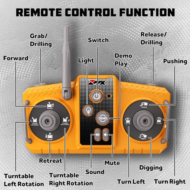 Thumbnail 2 de CozyBomB Construction Digger RC excavator with 3 heads