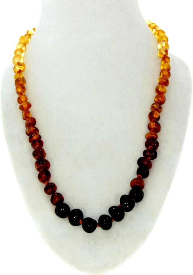 Detalle de SilverAmber Jewellery Collana in ambra baltica 100% naturale (cognac, ciliegia, miele, limone o ombré) lucida e grezza