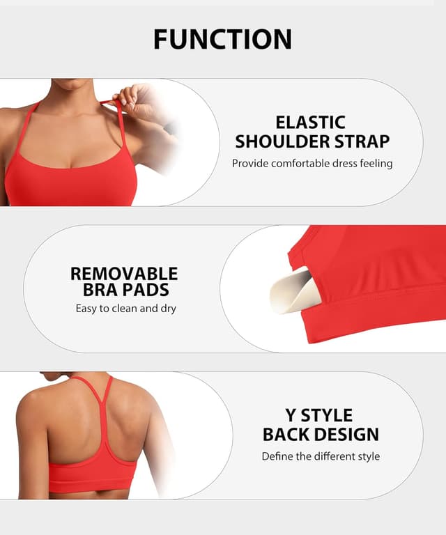 Detalle 2 de Mirity Padded Y-Back Sports Bra (Racerback Low Impact Spaghetti Strap)
