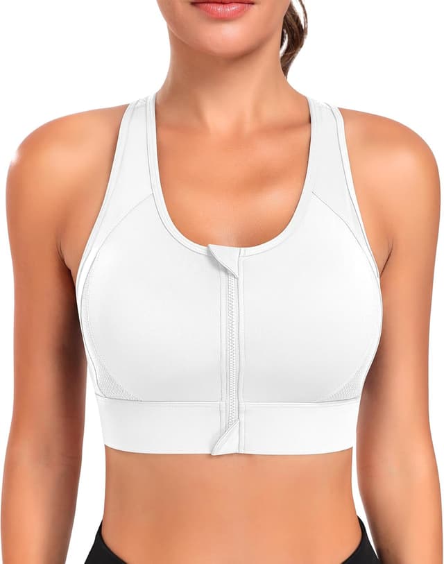 Thumbnail 6 de JoyGirl Zip-Front High Impact Seamless Sports Bra with Padded Cups for Running, Yoga & Gym