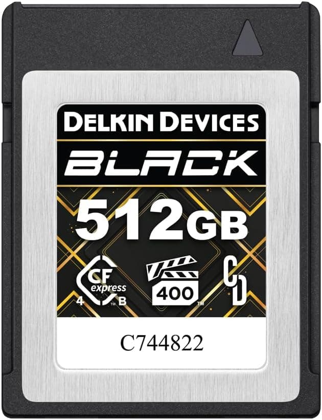 Detalle de Delkin Devices Black 512GB CFexpress Type B 4.0 VPG400 Memory Card (High-speed for 8K RAW)