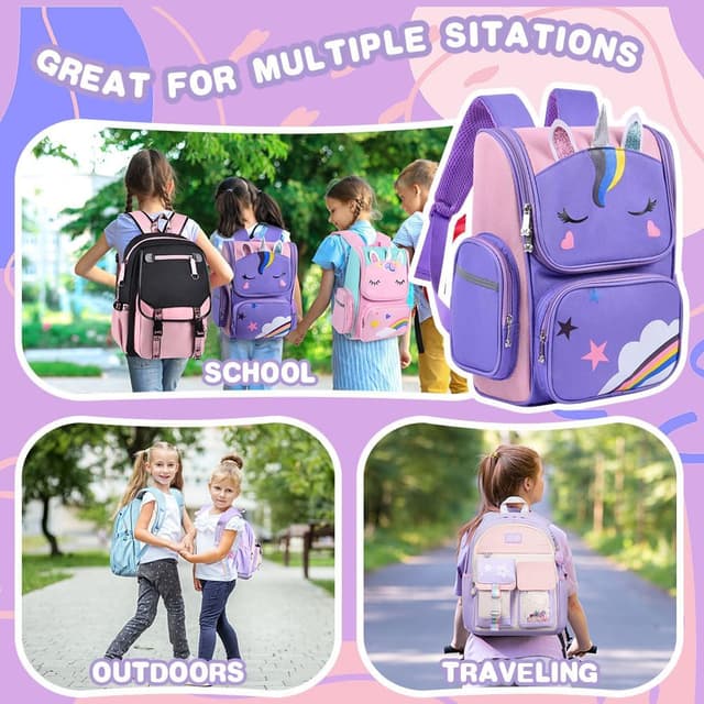 Thumbnail 6 de Aucuu Mochila Niña 36 cm Unicornio