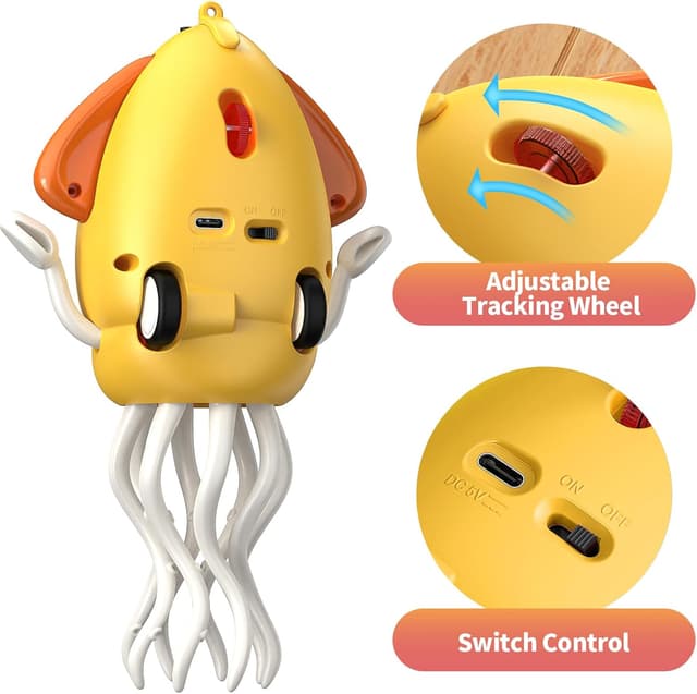 Detalle de Giocattolo interattivo a forma di polpo danzante con LED, musica e sensori a infrarossi