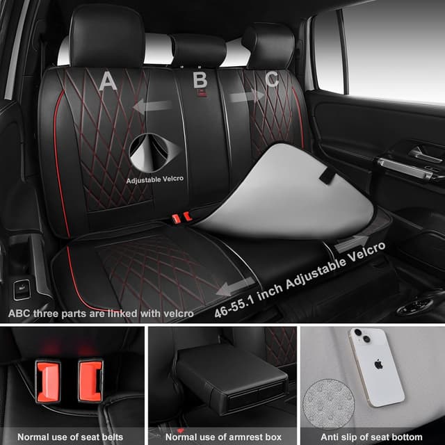Thumbnail 3 de CAR PASS Nappa Leather Car Seat Covers Full Set
