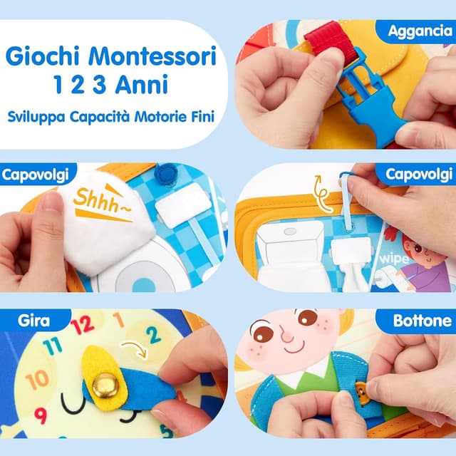 Detalle 2 de Libro Montessori Busy Board 1 anno 22 attività