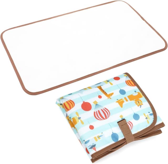 Detalle de Lekebaby Portable Foldable Baby Change Mat (Hot Air Balloon Design) – Travel changing mat, 70cm x 41cm