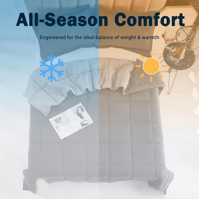 Detalle 2 de 3 Piece Gray Reversible Duvet 200x200cm